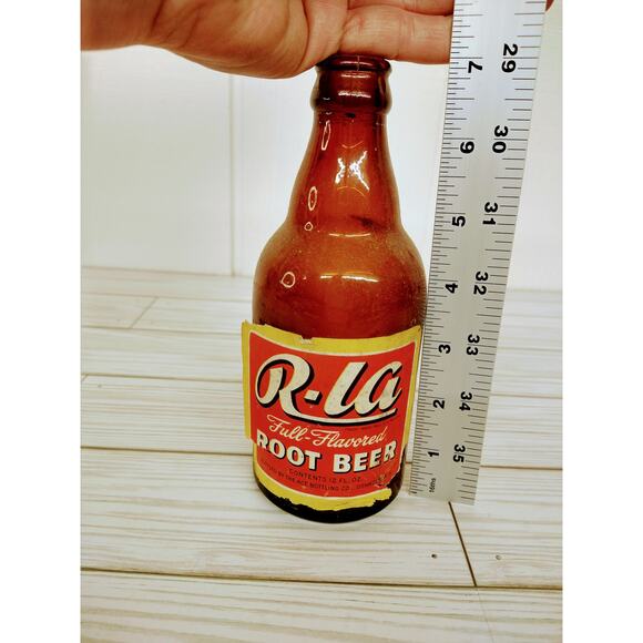 VTG R-La Root Beer 12oz Soda Bottle - Ace Bottling - Paper Label - RARE ^ - Picture 8 of 13
